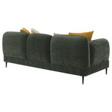 Jade Chenille Upholstered Modern Track Arm Sofa Green | Green | 509131