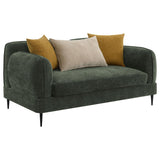 Jade Chenille Upholstered Modern Track Arm Loveseat Green | King | Green | 509132