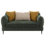 Jade Chenille Upholstered Modern Track Arm Loveseat Green | King | Green | 509132