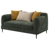 Jade Chenille Upholstered Modern Track Arm Loveseat Green | King | Green | 509132
