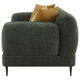Jade Chenille Upholstered Modern Track Arm Loveseat Green | King | Green | 509132