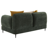 Jade Chenille Upholstered Modern Track Arm Loveseat Green | King | Green | 509132