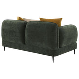 Jade Chenille Upholstered Modern Track Arm Loveseat Green | King | Green | 509132
