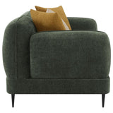 Jade Chenille Upholstered Modern Track Arm Loveseat Green | King | Green | 509132