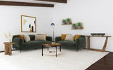 Jade Chenille Upholstered Modern Track Arm Loveseat Green | King | Green | 509132