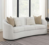 Rainn Boucle Upholstered Sloped Arm Sofa Latte | Beige | Latte | 509171