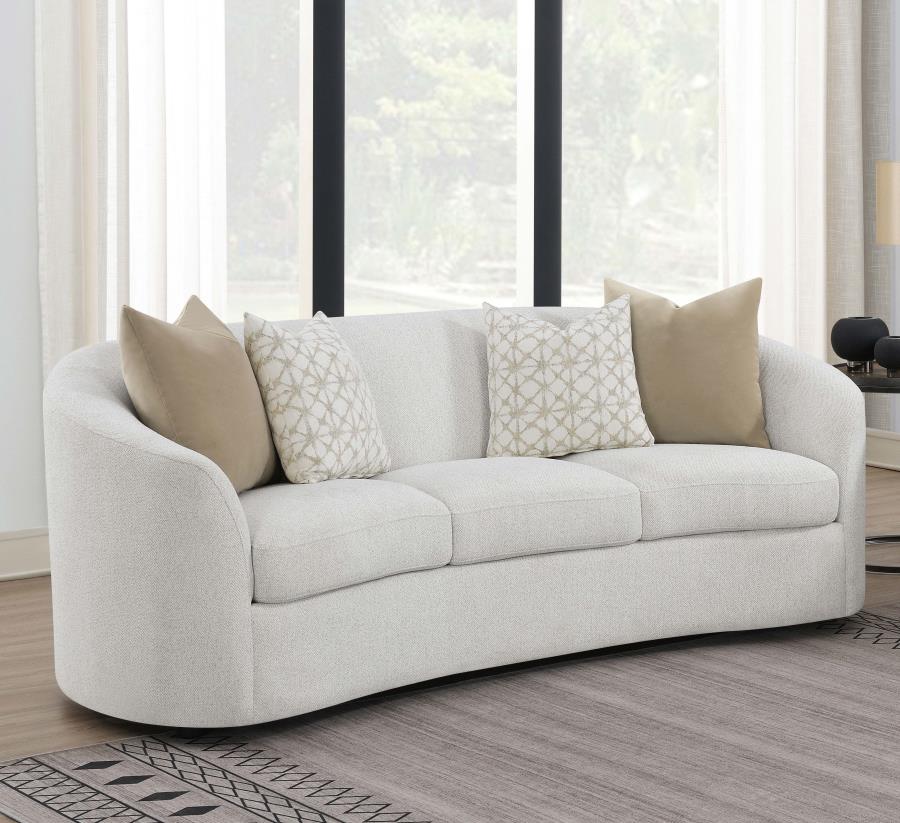 Rainn Boucle Upholstered Sloped Arm Sofa Latte | Beige | Latte | 509171