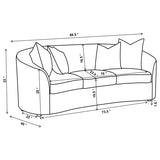 Rainn Boucle Upholstered Sloped Arm Sofa Latte | Beige | Latte | 509171