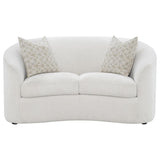 Rainn Boucle Upholstered Sloped Arm Loveseat Latte | Full | Beige | Latte | 509172