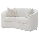Rainn Boucle Upholstered Sloped Arm Loveseat Latte | Full | Beige | Latte | 509172