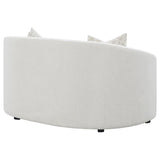 Rainn Boucle Upholstered Sloped Arm Loveseat Latte | Full | Beige | Latte | 509172
