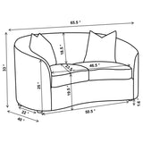 Rainn Boucle Upholstered Sloped Arm Loveseat Latte | Full | Beige | Latte | 509172