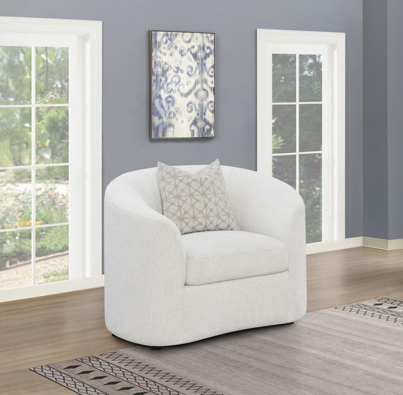 Rainn Boucle Upholstered Sloped Arm Accent Chair Latte