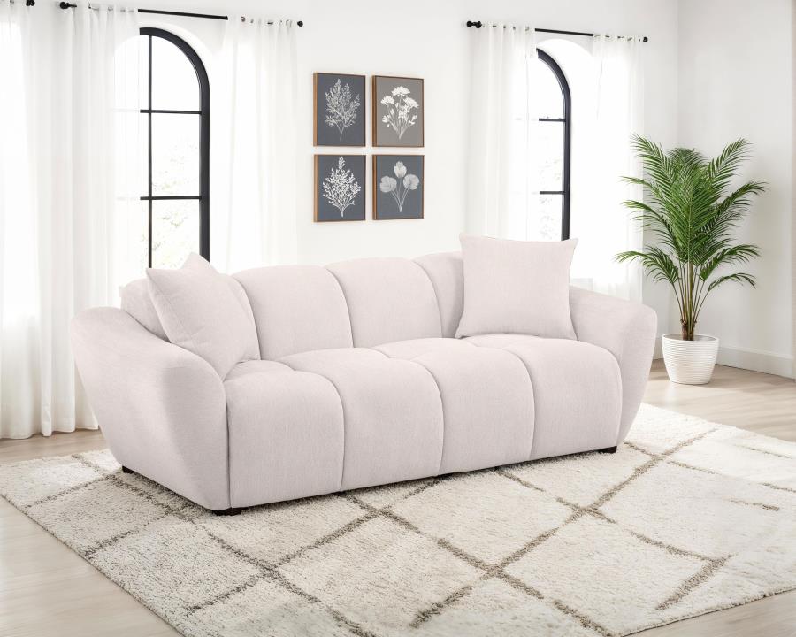 Destino Chenille Upholstered Splayed Arm Sofa Greige | King | Beige | Greige | 509301