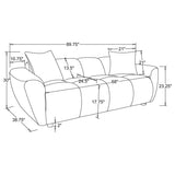 Destino Chenille Upholstered Splayed Arm Sofa Greige | King | Beige | Greige | 509301