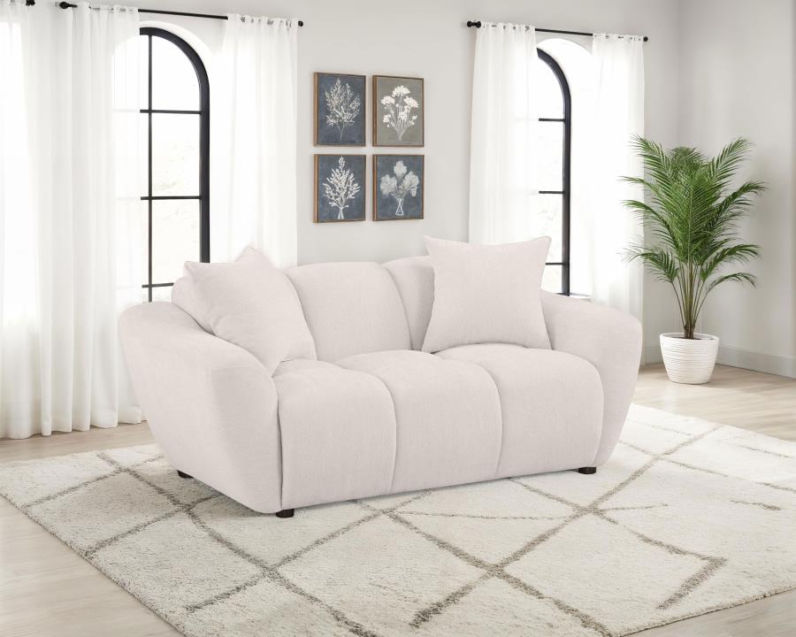 Destino Chenille Upholstered Splayed Arm Loveseat Greige | King | Beige | Greige | 509302