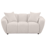 Destino Chenille Upholstered Splayed Arm Loveseat Greige | King | Beige | Greige | 509302