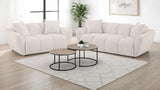 Destino Chenille Upholstered Splayed Arm Loveseat Greige | King | Beige | Greige | 509302