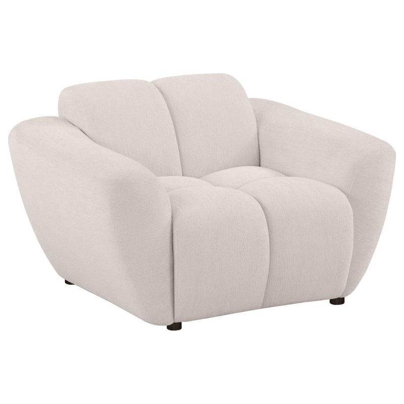 Destino Chenille Upholstered Splayed Arm Accent Chair Greige