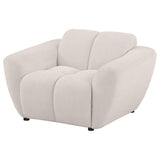Destino Chenille Upholstered Splayed Arm Accent Chair Greige | Full | Beige | Greige | 509303