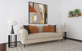 Jade Chenille Upholstered Sculpted Track Arm Sofa Latte | Full | Beige | Latte | 509411