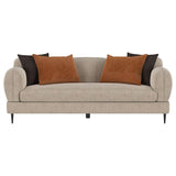 Jade Chenille Upholstered Sculpted Track Arm Sofa Latte | Full | Beige | Latte | 509411