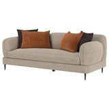 Jade Chenille Upholstered Sculpted Track Arm Sofa Latte | Full | Beige | Latte | 509411
