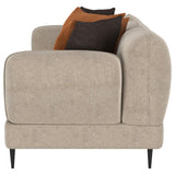 Jade Chenille Upholstered Sculpted Track Arm Sofa Latte | Full | Beige | Latte | 509411