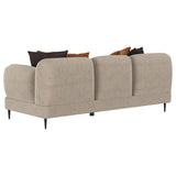 Jade Chenille Upholstered Sculpted Track Arm Sofa Latte | Full | Beige | Latte | 509411