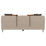 Jade Chenille Upholstered Sculpted Track Arm Sofa Latte | Full | Beige | Latte | 509411