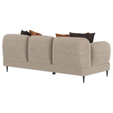 Jade Chenille Upholstered Sculpted Track Arm Sofa Latte | Full | Beige | Latte | 509411