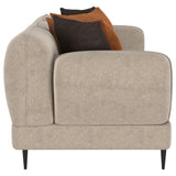 Jade Chenille Upholstered Sculpted Track Arm Sofa Latte | Full | Beige | Latte | 509411