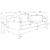 Jade Chenille Upholstered Sculpted Track Arm Sofa Latte | Full | Beige | Latte | 509411