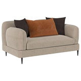 Jade Chenille Upholstered Sculpted Track Arm Loveseat Latte | Full | Beige | Latte | 509412