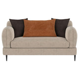 Jade Chenille Upholstered Sculpted Track Arm Loveseat Latte | Full | Beige | Latte | 509412