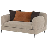 Jade Chenille Upholstered Sculpted Track Arm Loveseat Latte | Full | Beige | Latte | 509412