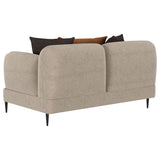 Jade Chenille Upholstered Sculpted Track Arm Loveseat Latte | Full | Beige | Latte | 509412