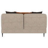 Jade Chenille Upholstered Sculpted Track Arm Loveseat Latte | Full | Beige | Latte | 509412