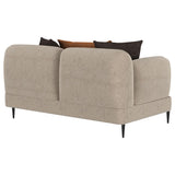 Jade Chenille Upholstered Sculpted Track Arm Loveseat Latte | Full | Beige | Latte | 509412