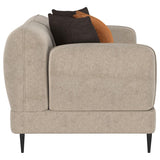 Jade Chenille Upholstered Sculpted Track Arm Loveseat Latte | Full | Beige | Latte | 509412