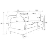 Jade Chenille Upholstered Sculpted Track Arm Loveseat Latte | Full | Beige | Latte | 509412
