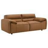 Buxton Top Grain Leather Upholstered Loveseat Orange | Full | Orange | 509502