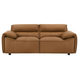 Buxton Top Grain Leather Upholstered Loveseat Orange | Full | Orange | 509502
