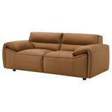 Buxton Top Grain Leather Upholstered Loveseat Orange | Full | Orange | 509502