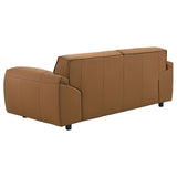 Buxton Top Grain Leather Upholstered Loveseat Orange | Full | Orange | 509502