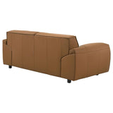 Buxton Top Grain Leather Upholstered Loveseat Orange | Full | Orange | 509502