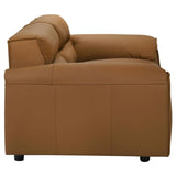 Buxton Top Grain Leather Upholstered Loveseat Orange | Full | Orange | 509502