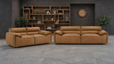Buxton Top Grain Leather Upholstered Loveseat Orange | Full | Orange | 509502