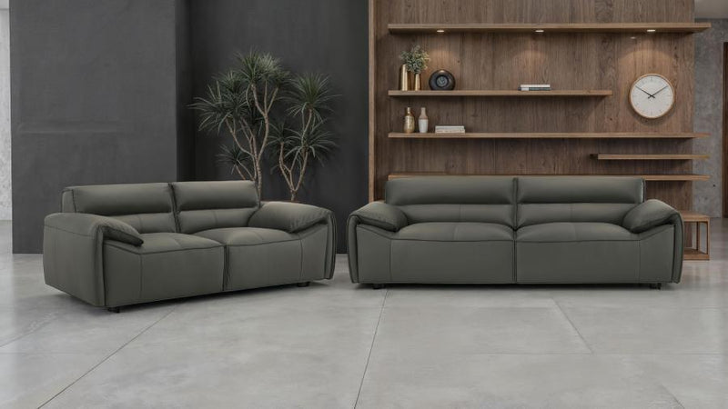 Buxton 2-piece Leather Upholstered Sofa Set Graphite