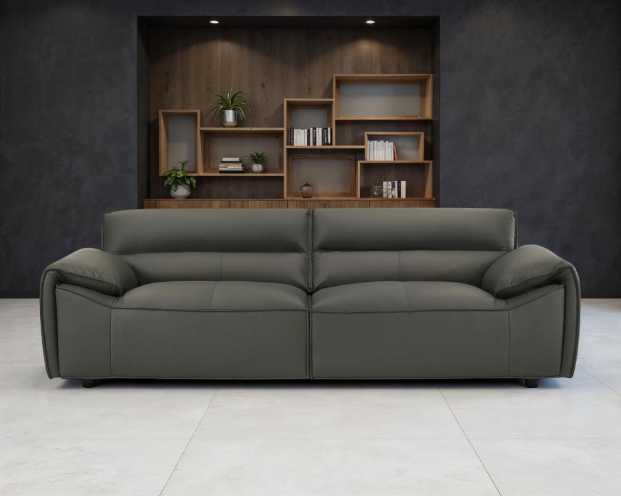 Buxton Top Grain Leather Upholstered Sofa Graphite | Full | Grey | Graphite | 509504